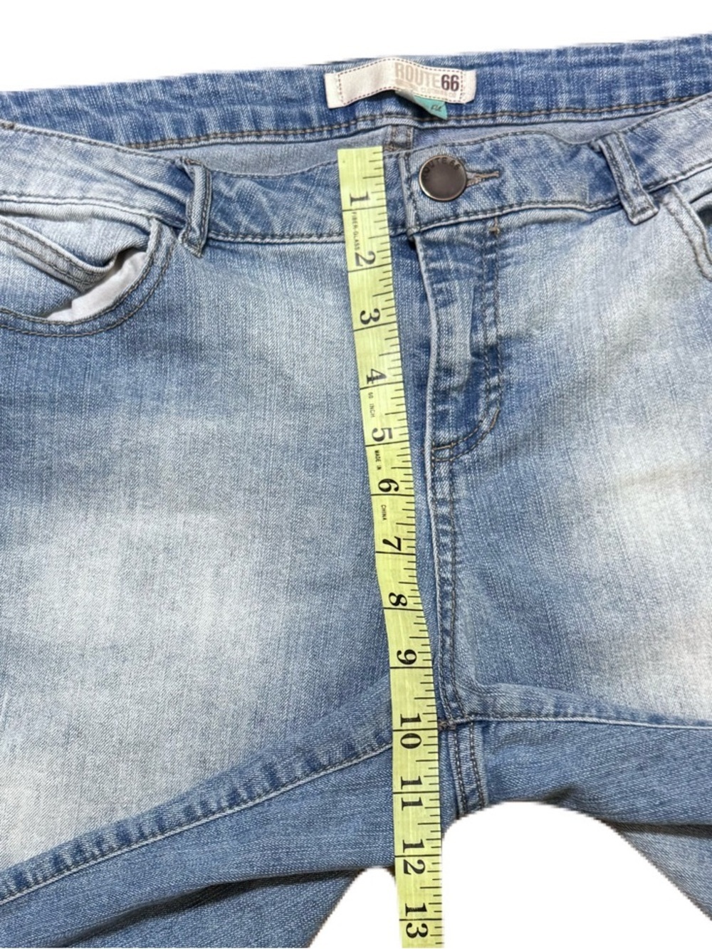 Route 66 Classic Fit Light Wash Denim Blue Jean Shorts Cotton Polyester Women 14 - Picture 13 of 17